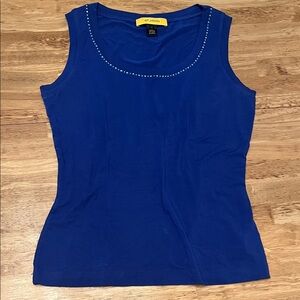 St. John Royal Blue Tank Top with Embellishments